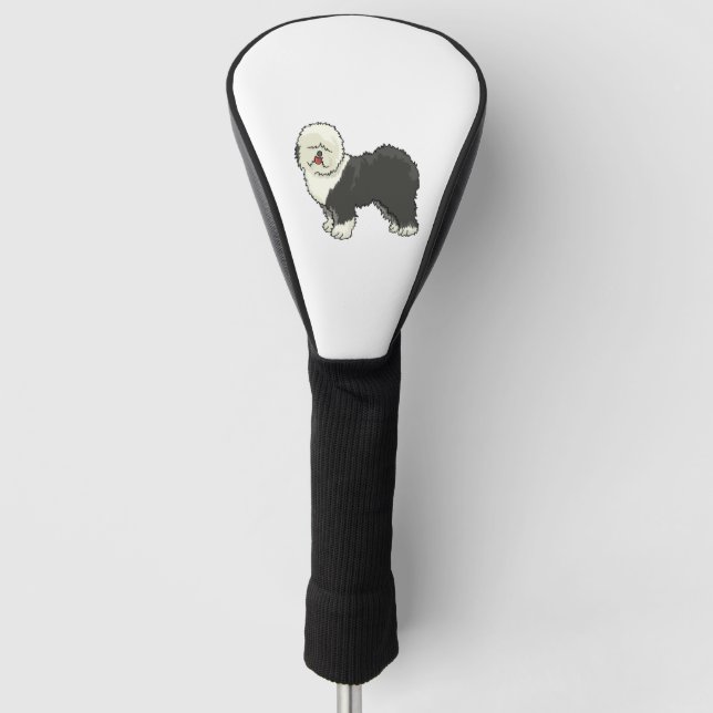 Alte englische Schafhündin, mein Freund Golf Headcover (Vorderseite)