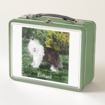 Alte englische Sheepdog-Malerei Personalisiert