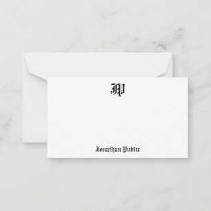 Alte englische Text Calligraphed Mitteilungskarte