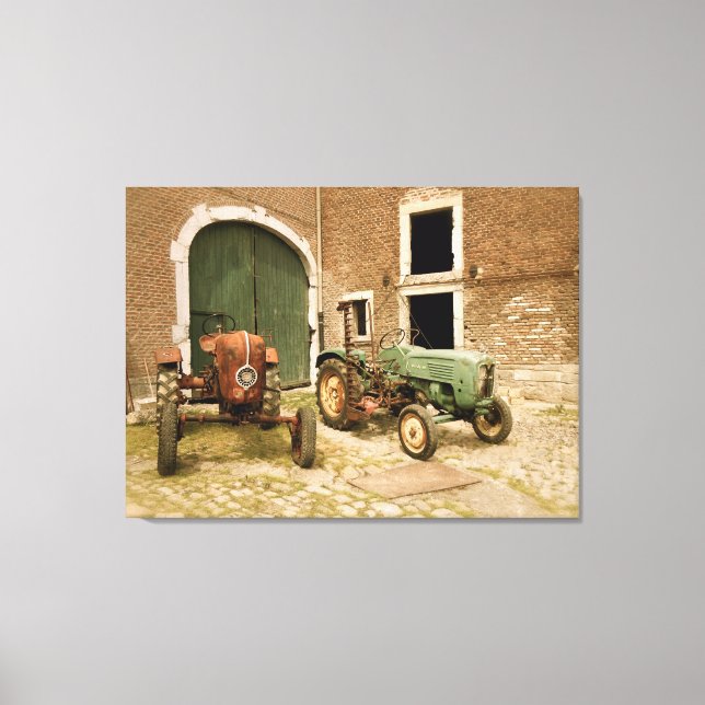 Alte europäische Zugmaschinen Leinwanddruck (Vorderseite)