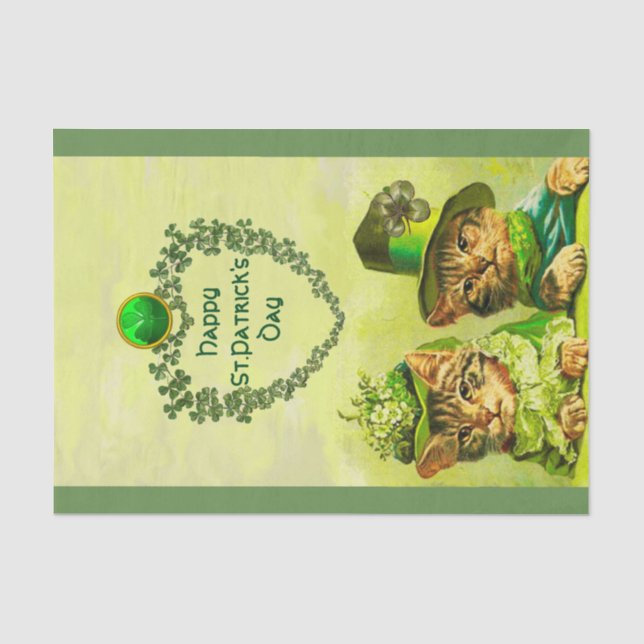 ALTE FASHION ST.PATRICK'S DAKATS HERZMONOGRAM SEIDENPAPIER (Vorderseite)