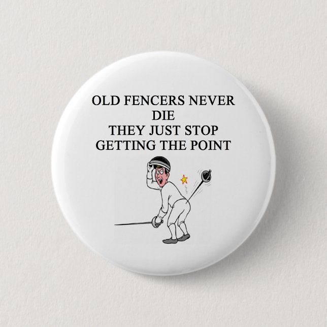 alte Fechter die nie Button (Vorderseite)