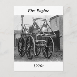 Alte Feuerwehrausrüstung, 1920er Jahre Postkarte