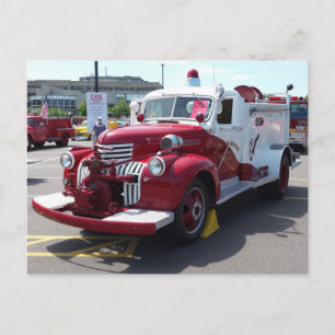 Alte Feuerwehrwagen-Postkarte Postkarte