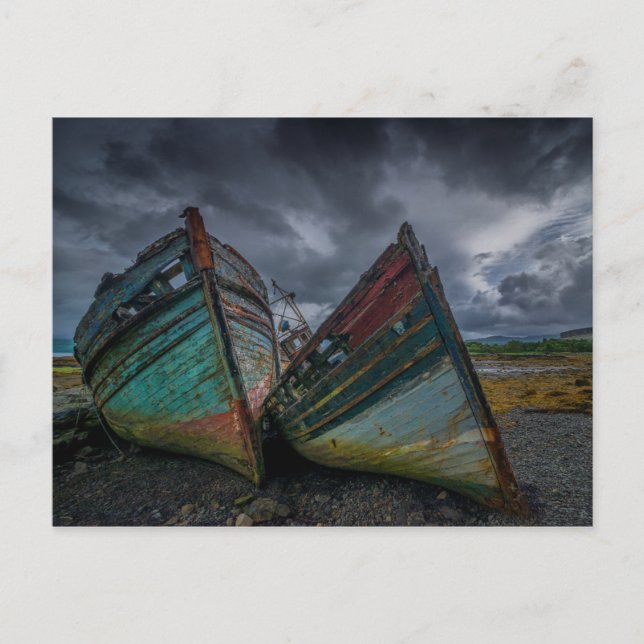 Alte Fischerboote Postkarte (Vorderseite)