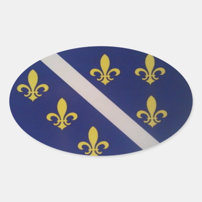 Alte Flagge in Bosnien Ovaler Aufkleber (Vorderseite)