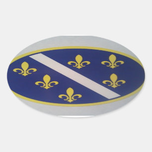 Alte Flagge in Bosnien Ovaler Aufkleber