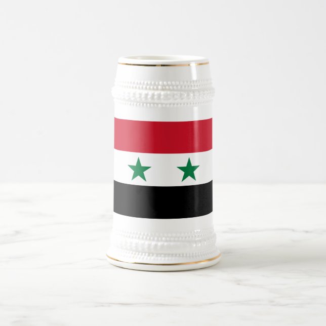 Alte Flagge Syriens Bierglas (Mittel)