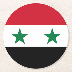 Alte Flagge Syriens Runder Pappuntersetzer