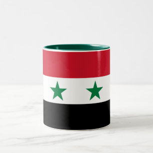 Alte Flagge Syriens Zweifarbige Tasse