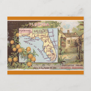 Alte Florida-Karte Postkarte
