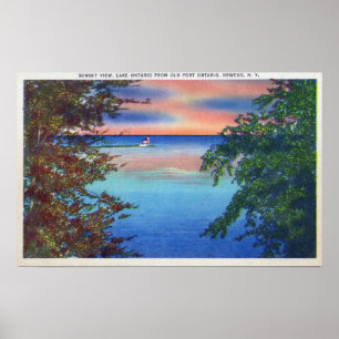 Alte Fort-Ontario-Sonnenuntergang-Ansicht vom Poster
