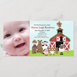 Alte Foto-Geburts-Mitteilung MacDonald Ankündigung