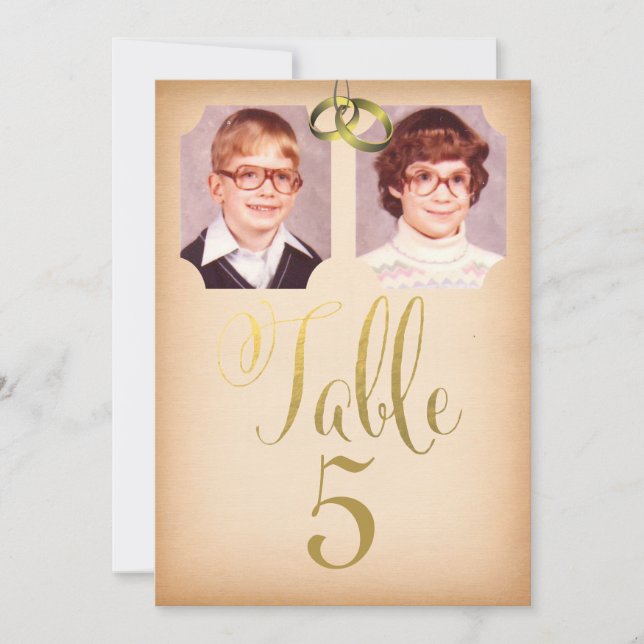 Alte Fotos Hochzeit Tischnummer Cards (Vorderseite)