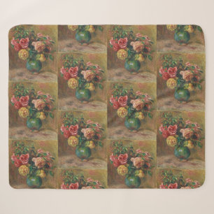 Alte französische Blumen-Ölmalerei von Renoir Sherpadecke