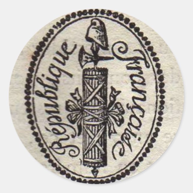 Alte französische Briefmarke Runder Aufkleber (Vorderseite)