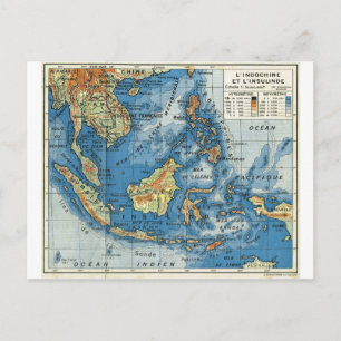 Alte französische Karte von Indonesien