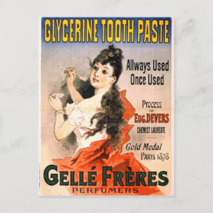 Alte französische Werbung für Glycerin-Zahnpasta Postkarte