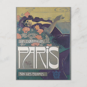 Alte französische Zigarettenwerbung Paris Postkarte
