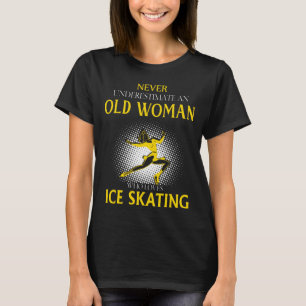 Alte Frau, die ICE-Skaten Liebe T-Shirt