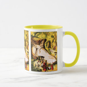 Alte Frau, die in einer Tasse lebte