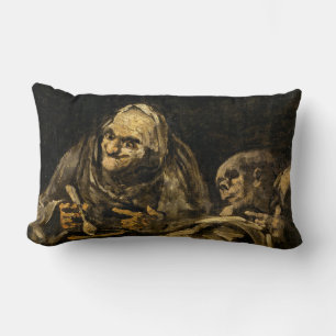Alte Frau mit Skelett (Tod) (Francisco Goya) Lendenkissen