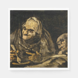 Alte Frau mit Skelett (Tod) (Francisco Goya) Serviette