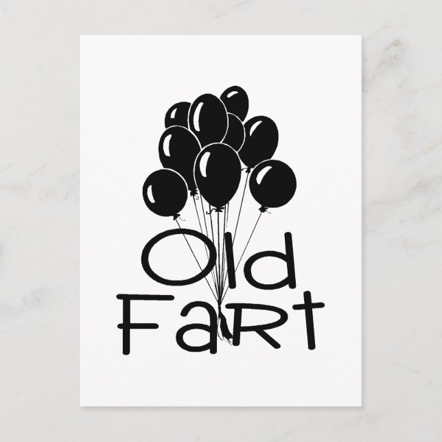 Alte Furz Black Balloons Postkarte (Vorderseite)