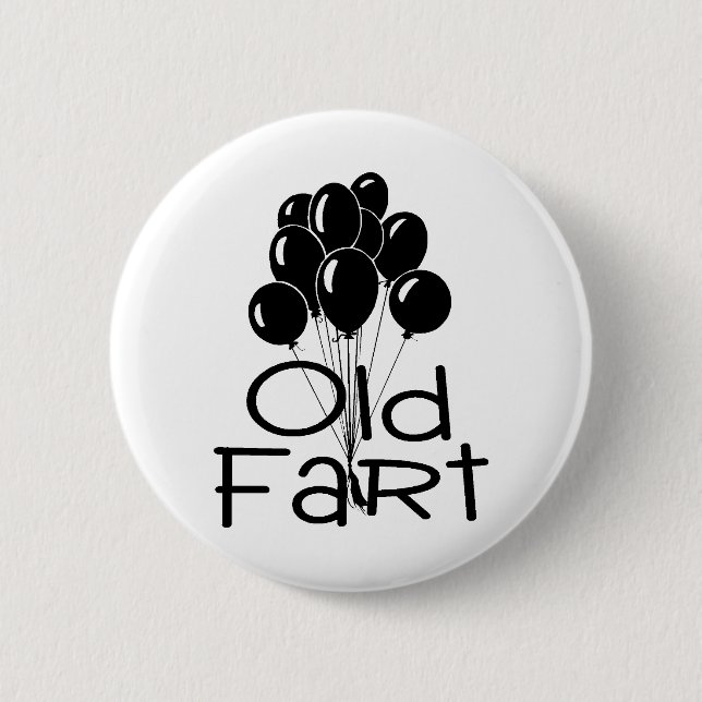 Alte Furz-Schwarz-Ballone Button (Vorderseite)
