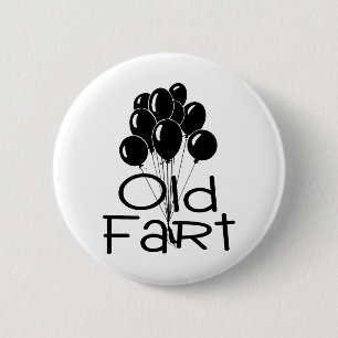 Alte Furz-Schwarz-Ballone Button