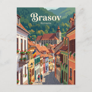 Alte Gasse in Brașov, Rumänien Postkarte