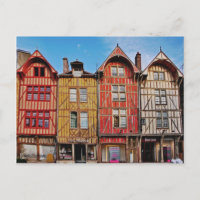 Alte Gebäude in Troyes Frankreich Postkarte
