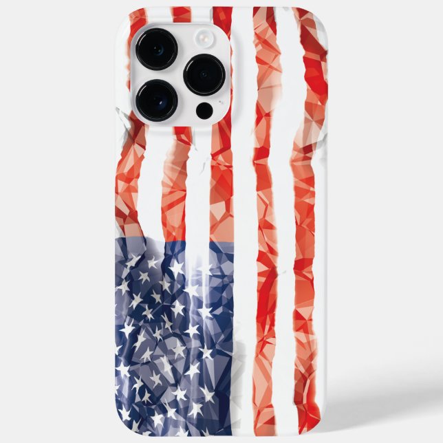Alte, gekrempelte amerikanische Flagge Case-Mate iPhone Hülle (Rückseite)