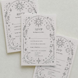 Alte Geld-Himmlische Hochzeits-Traditionelle RSVP- Begleitkarte