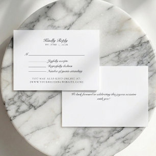Alte Geld Weiße Hochzeit RSVP Beilagekarte Karte