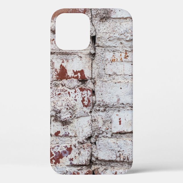 Alte gemalte Ziegelwand mit weißem Peeling Case-Mate iPhone Hülle (Rückseite)
