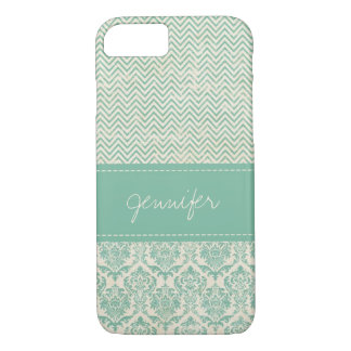 Alte gestörte Aqua-Individuelle Name Case-Mate iPhone Hülle