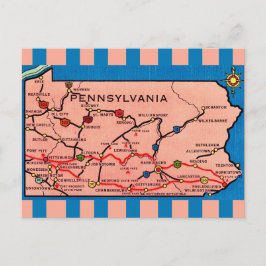 Alte gestreifte Karte von Pennsylvania