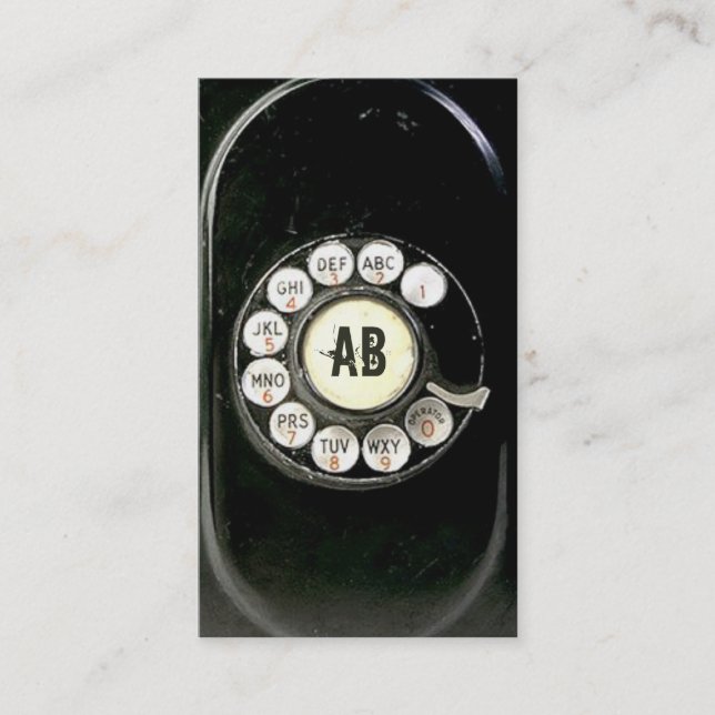 Alte getragene Bakelittelefondrehskala rufen mich Telefonnummerkarte (Vorderseite)