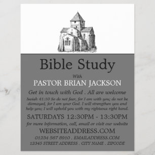 Alte gezeichnete Kirche, Christliche Bibelklassenw Flyer