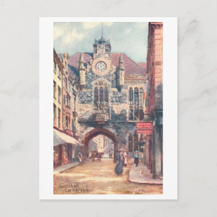 Alte Gildenhalle in Carnarvon, Wales Postkarte