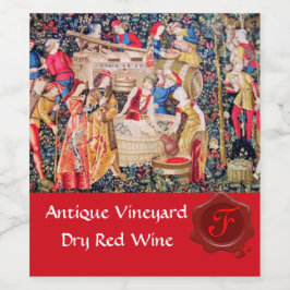 ALTE GRAPE VINEYARD HARVEST RED WAX SIEGEL MONOGRA WEINETIKETT