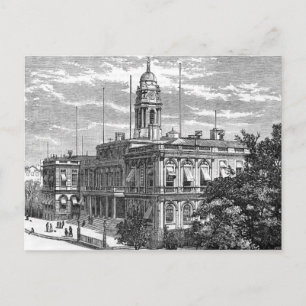 Alte Gravur New York City Hall 1872 Postkarte