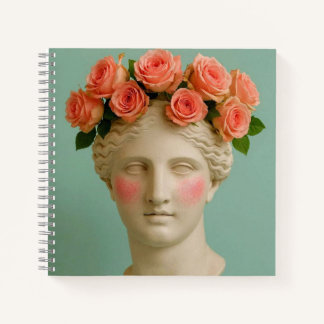 Alte griechische Blumen Frau Notizbuch. Notizbuch