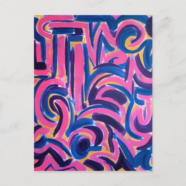 Alte griechische Graffiti-Abstrakte Kunsthandgemal Postkarte (Vorderseite)