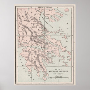 Alte griechische Karte (1901) Poster