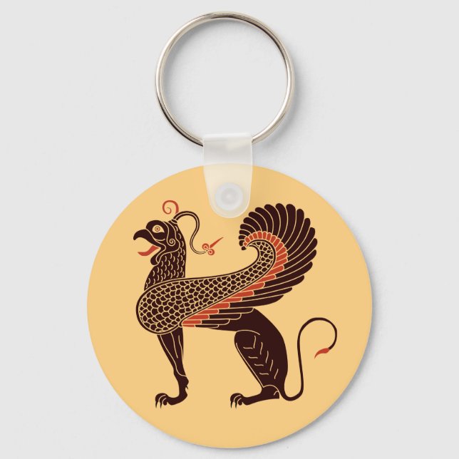 Alte griechische Mythologische Bestie Griffin Schlüsselanhänger (Vorderseite)