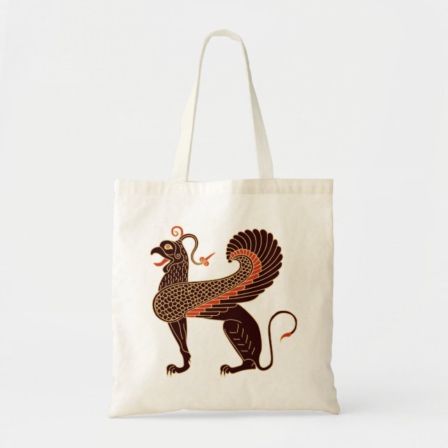 Alte griechische Mythologische Bestie Griffin Tragetasche (Vorne)