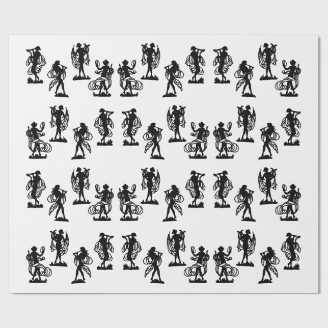 alte griechische Silhouetten des Maisdrucks Geschenkpapier (Flach)
