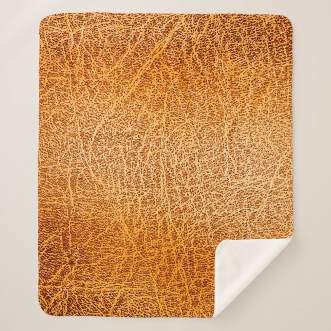 Alte grunbraune Lederstruktur Sherpadecke (Vorderseite)